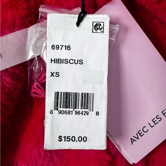 NWT•Avec Les Filles•Faux Fur Shawl Collar Coat•Hibiscus•XS - Picture 8 of 12